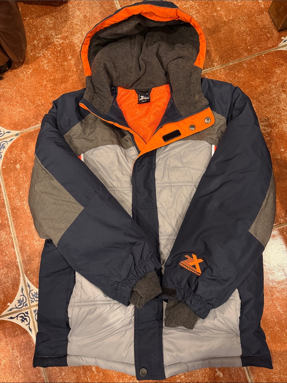 ZeroXposur SZ 12 Gray Jacket with Bright Orange Liner
